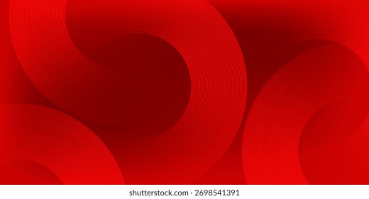 Modern abstract red background with circular lines. Geometric line design for posters, brochures, covers, websites, headers, web banners, and presentations.