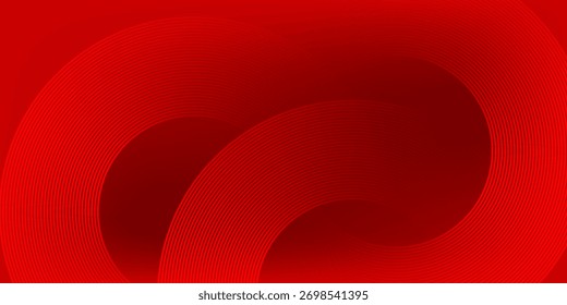 Modern abstract red background with circular lines. Geometric line design for posters, brochures, covers, websites, headers, web banners, and presentations.