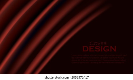 modern abstract red, red background. Dark red silk fabric curtain background. Vector illustration.