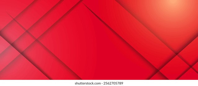 Modern abstract red background with diagonal line. Simple graphic design element. Futuristic concept. Horizontal banner template with space for your text. Vector