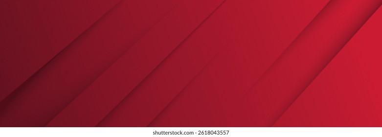 Modern abstract red background with diagonal line. Simple graphic design element. Futuristic concept. Horizontal banner template with space for your text. Vector 