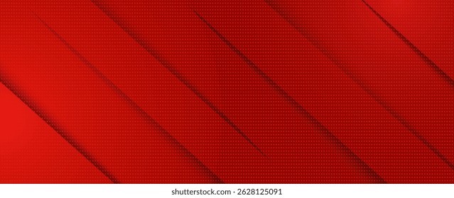 Modern abstract red background with diagonal line. Simple graphic design element. Futuristic concept. Horizontal banner template with space for your text. Vector