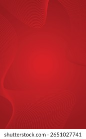 Fondo rojo abstracto moderno con líneas de onda suaves y fluidas y un centro de gradiente radiante, fondo de estilo de onda de gradiente rojo