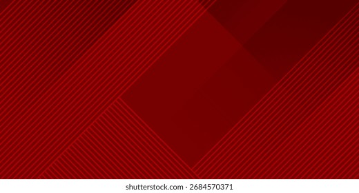 Fondo rojo abstracto moderno con Formas geométricas y líneas rayadas diagonales. Diseño elegante con tonos degradados