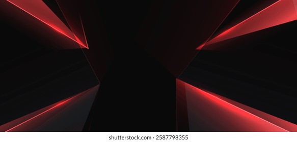 Modern abstract red with black polygon elegant background vector illustration for banner business product presentation