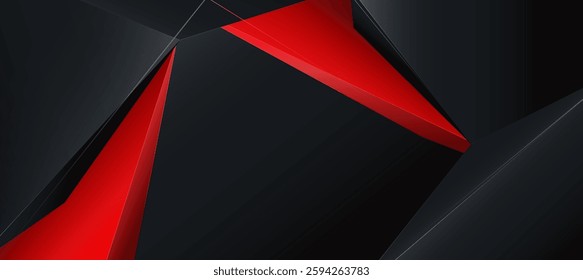 Modern abstract red with black polygon elegant background vector illustration for banner business product presentation