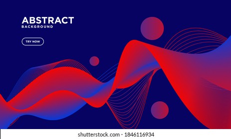 Fondo ondulado de degradado rojo y azul abstracto moderno. Muy útil para la página de inicio, sitio web, banner, afiche, evento, etc.