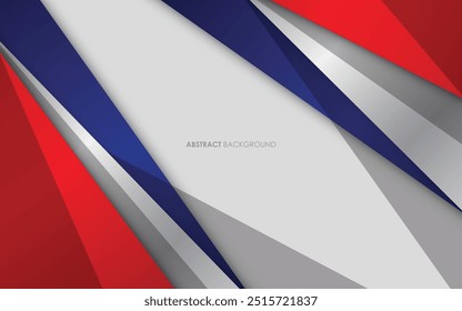 Modern abstract red, blue and silver with white colorful background