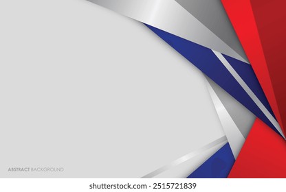 Modern abstract red, blue and silver with white colorful background