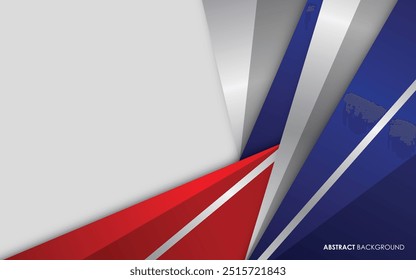 Modern abstract red, blue and silver with white colorful background