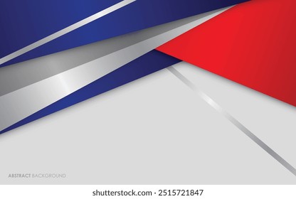 Modern abstract red, blue and silver with white colorful background