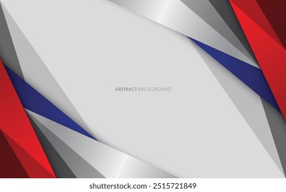 Moderno abstracto rojo, azul y plata con fondo colorido blanco