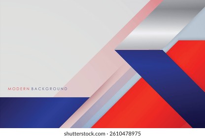 Modern abstract red, blue, silver and white background minimals design template