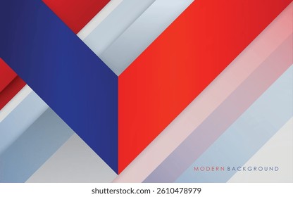 Modern abstract red, blue, silver and white background minimals design template