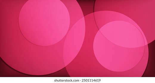 Modern abstract red circle background with shadow decoration. Geometric shapes graphic design. Transparent shapes.