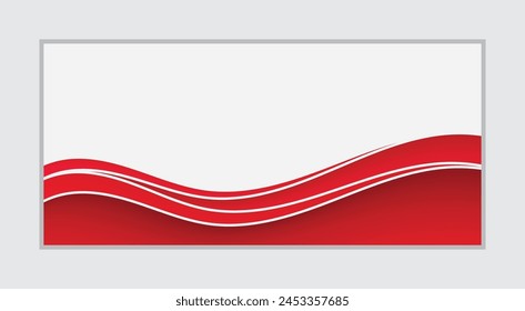 Modern abstract red curved pattern on a white background