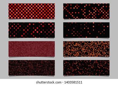 Modern abstract red dot pattern banner background template set - vector graphic design