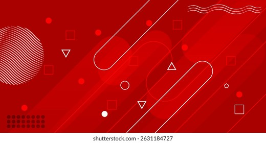 Fondo geométrico rojo abstracto moderno. Ilustración vectorial