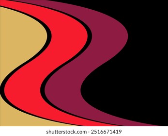 Modern Abstract Red and Gold Design with Wave Texture