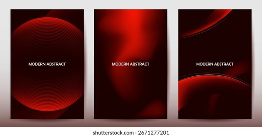 Conjunto de fondos de degradado rojo Abstractas moderno