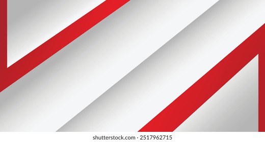 Modern abstract red gray and white banner background vector illustration, copy space, futuristic design