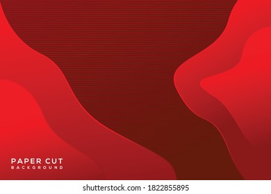 modern abstract red orange paper cut background