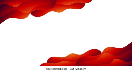 modern abstract red orange wave vector design with gradient flowing shapes for banner, poster, template, wallpaper