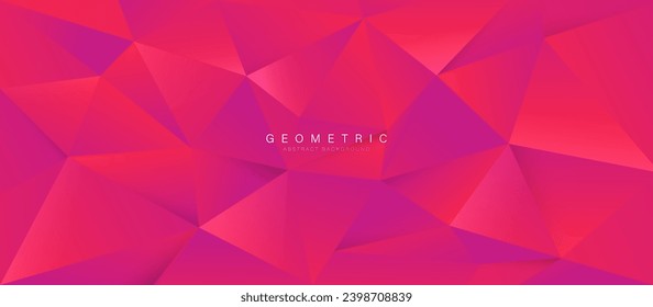 Modern abstract red polygon background design. 3d Triangular texture banner