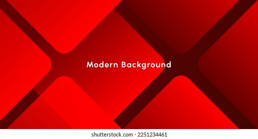 Modern abstract red rectangle shape with gradient colorful background