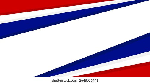 Modern Abstract Red, White, and Blue Line Stripes. Patriotic Background for 4th of July Celebration, American Color Concept. Vector Illustration
