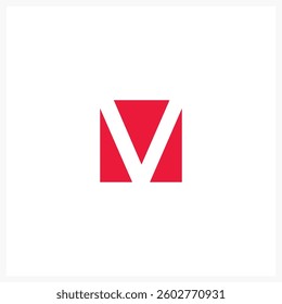 Modern Abstract Red and White Geometric Logo Design