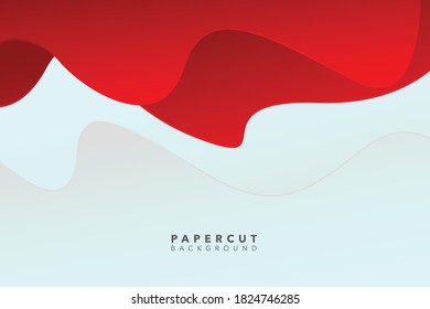 modern abstract red white paper cut background