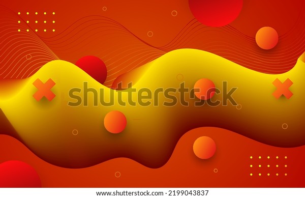 Modern Abstract Red Yellow Wave Color Stock Vector (Royalty Free ...