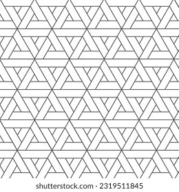 Baldosas geométricas abstractas y repetitivas modernas con fondo vectorial de triángulos lineales