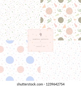 Modern Abstract Repeating Vector Confetti Pattern Background. Seamless Pattern for fashion. The template for the cover fabric, books. Modern design for the fabric, wallpaper, greeting cards and more.