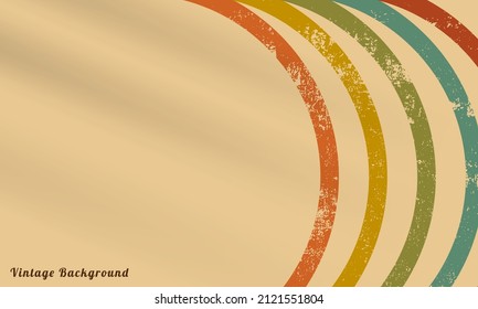 Modern abstract retro vintage 70s style background with stripes lines and grunge texture for Old Themed Events, Festive 1970s, 60s, 70s, Flyer, Poster, Circus, Cabaret.