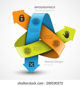 Modern abstract ribbon sign, business template for presentations. Cyclical process. Teamwork.