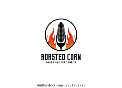 Ilustración vectorial del diseño del logotipo del maíz tostado abstracto moderno