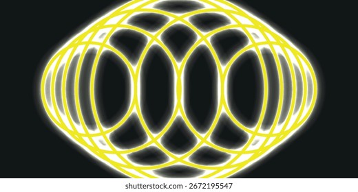 moderno abstrato girando círculo neon em cor dourada. vetor