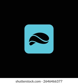 Símbolo de logotipo arredondado abstrato moderno no fundo azul claro