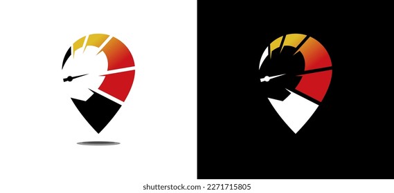 Modern abstract rpm pin icon logo design