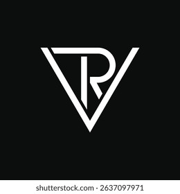 Modern abstract RV VR monogram logo with triangle shapes and clean minimal design, ideal for branding, visual identity, logo collections, and professional creative use.

