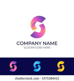 Modern abstract S letter Logo । colorful s logo icon