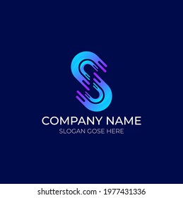Modern abstract S letter logo । technology logo