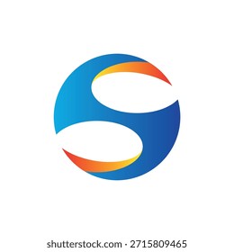 Logo Moderno Abstractas S Con Gradiente Azul Y Acentos Naranjas Para Una Marca Corporativa.