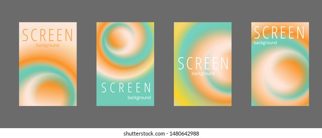 Modern abstract screen covers set. Cool gradient shapes composition. Futuristic design.
