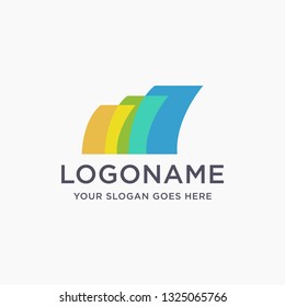 Modern abstract screen / paper shape logo icon vector on white background
