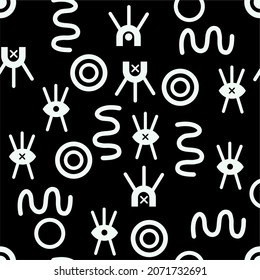 Modernes, abstraktes, nahtloses Cover-Set, minimales Cover-Design. Schwarz-weißer geometrischer Hintergrund, Vektorgrafik.