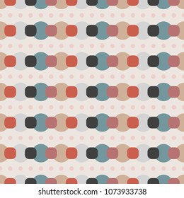 Modern abstract seamless geometric pattern in retro scandinavian style.  Minimalistic artwork. Pastel colors. Abstract vector background