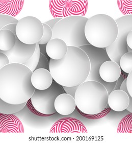 Modern abstract seamless pattern with circles Vector illustration